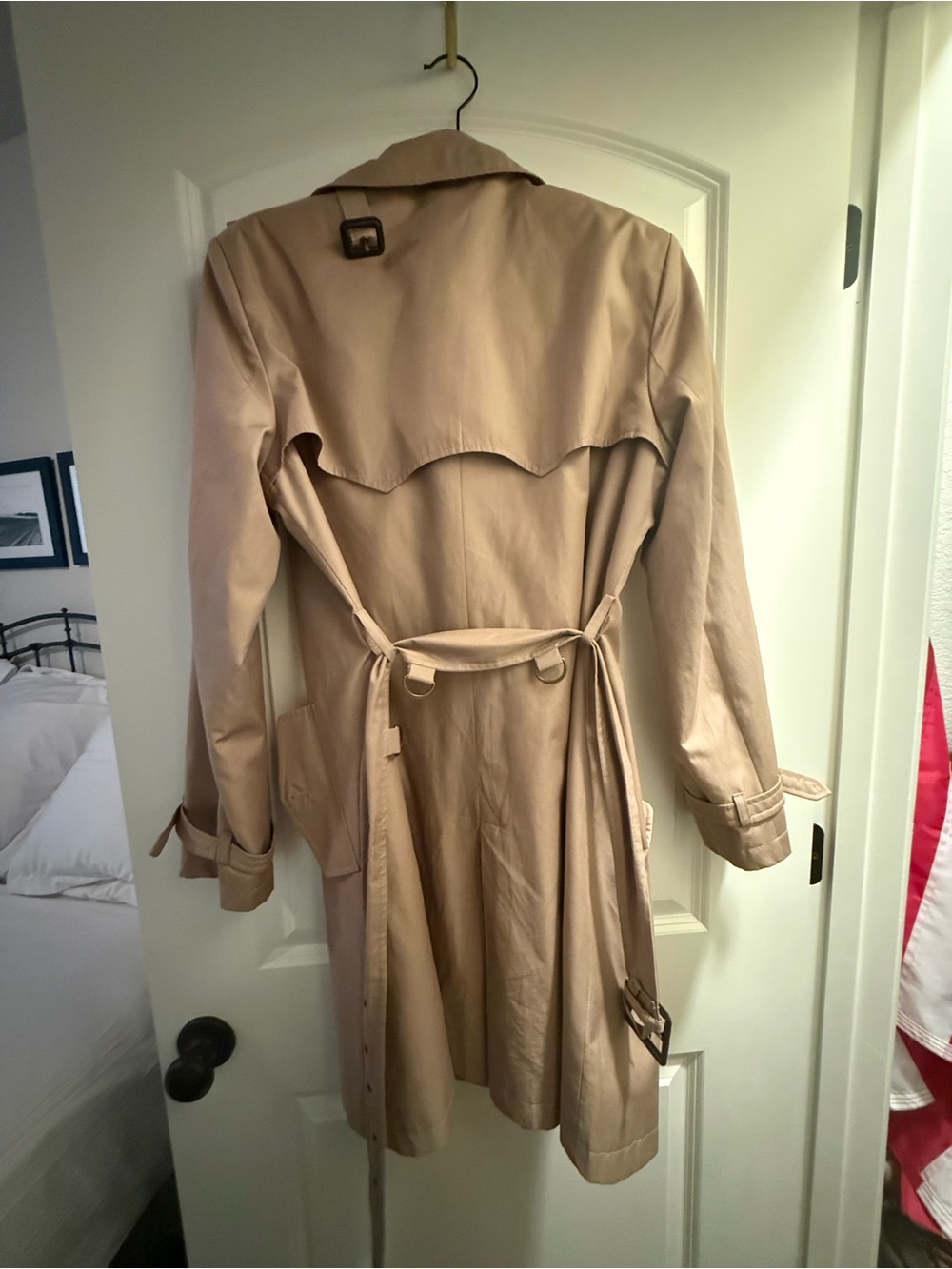 Lauren Ralph Lauren Women's Tan Double-Breasted Trench Coat - Picture 5 of 5